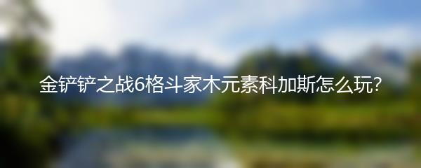 金铲铲之战6格斗家木元素科加斯怎么玩？