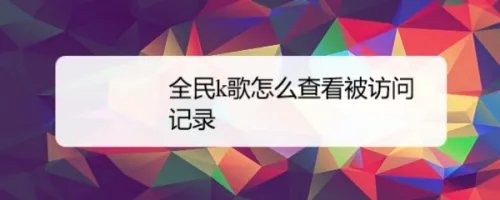 全民k歌有访客记录吗-全民k歌访客记录规则